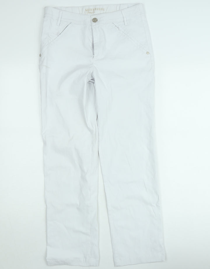 Greenhouse Women White Straight Cotton Jeans Size 12