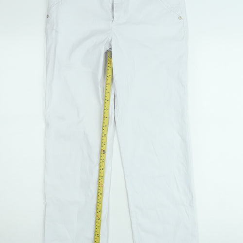 Greenhouse Women White Straight Cotton Jeans Size 12
