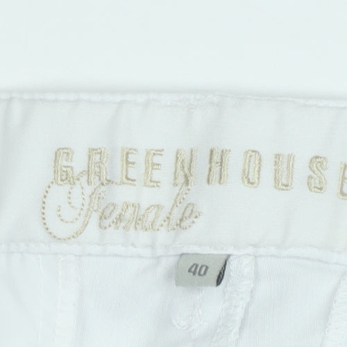 Greenhouse Women White Straight Cotton Jeans Size 12