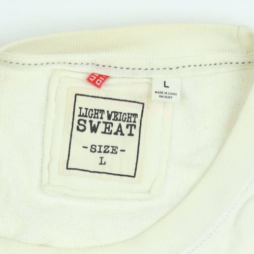 Uniqlo Womens Ivory Lightweight Pullover Sweatshirt Size L