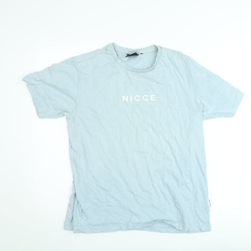 NICCE Men’s Blue Cotton Crew Neck Short Sleeve T-Shirt Size S