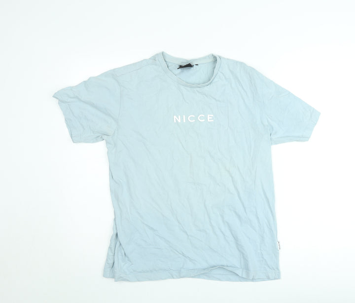 NICCE Men’s Blue Cotton Crew Neck Short Sleeve T-Shirt Size S