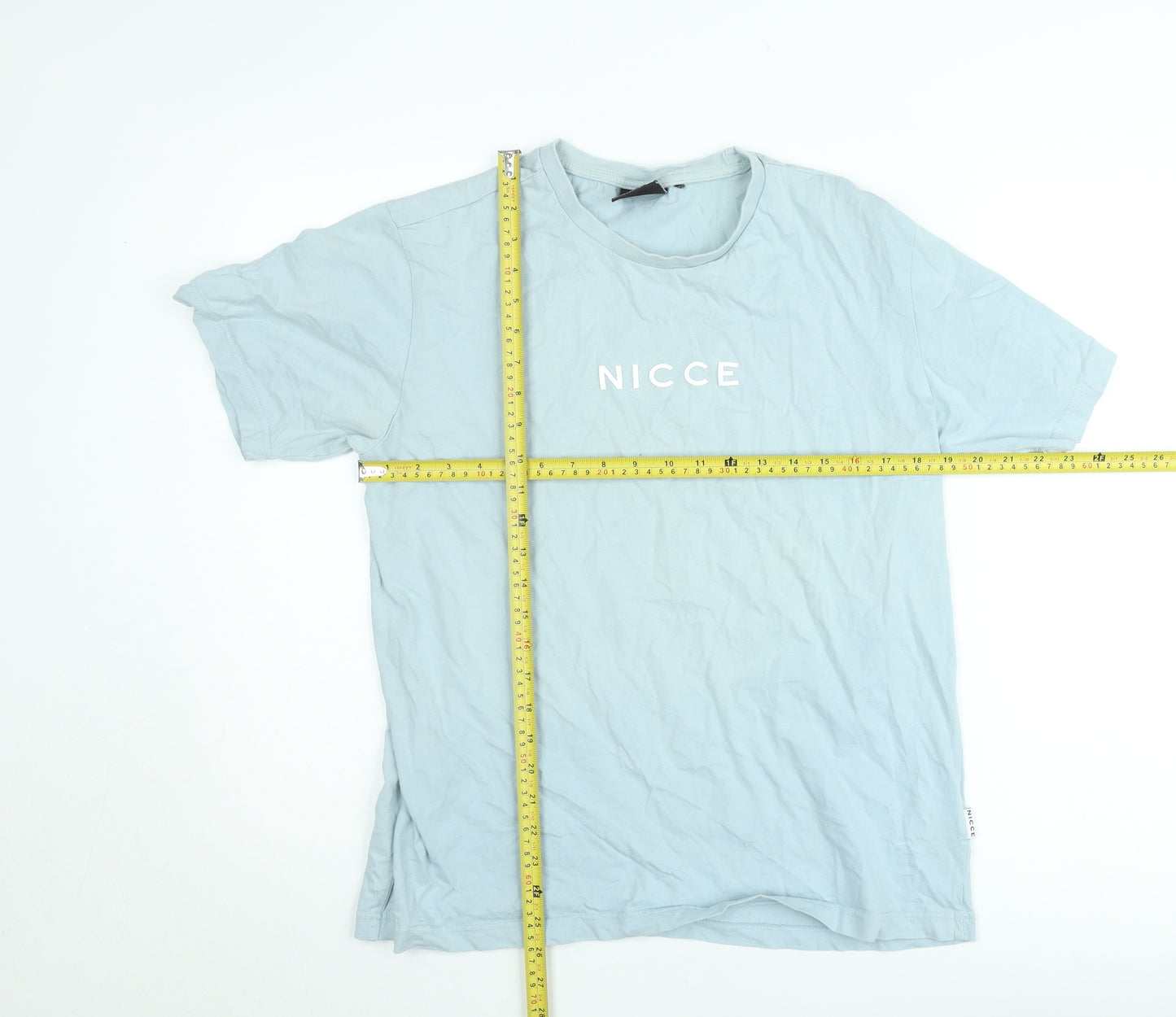 NICCE Men’s Blue Cotton Crew Neck Short Sleeve T-Shirt Size S