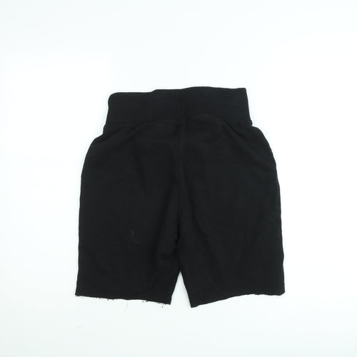 H&M Women Black Biker Shorts Size S Cotton Blend High Waist