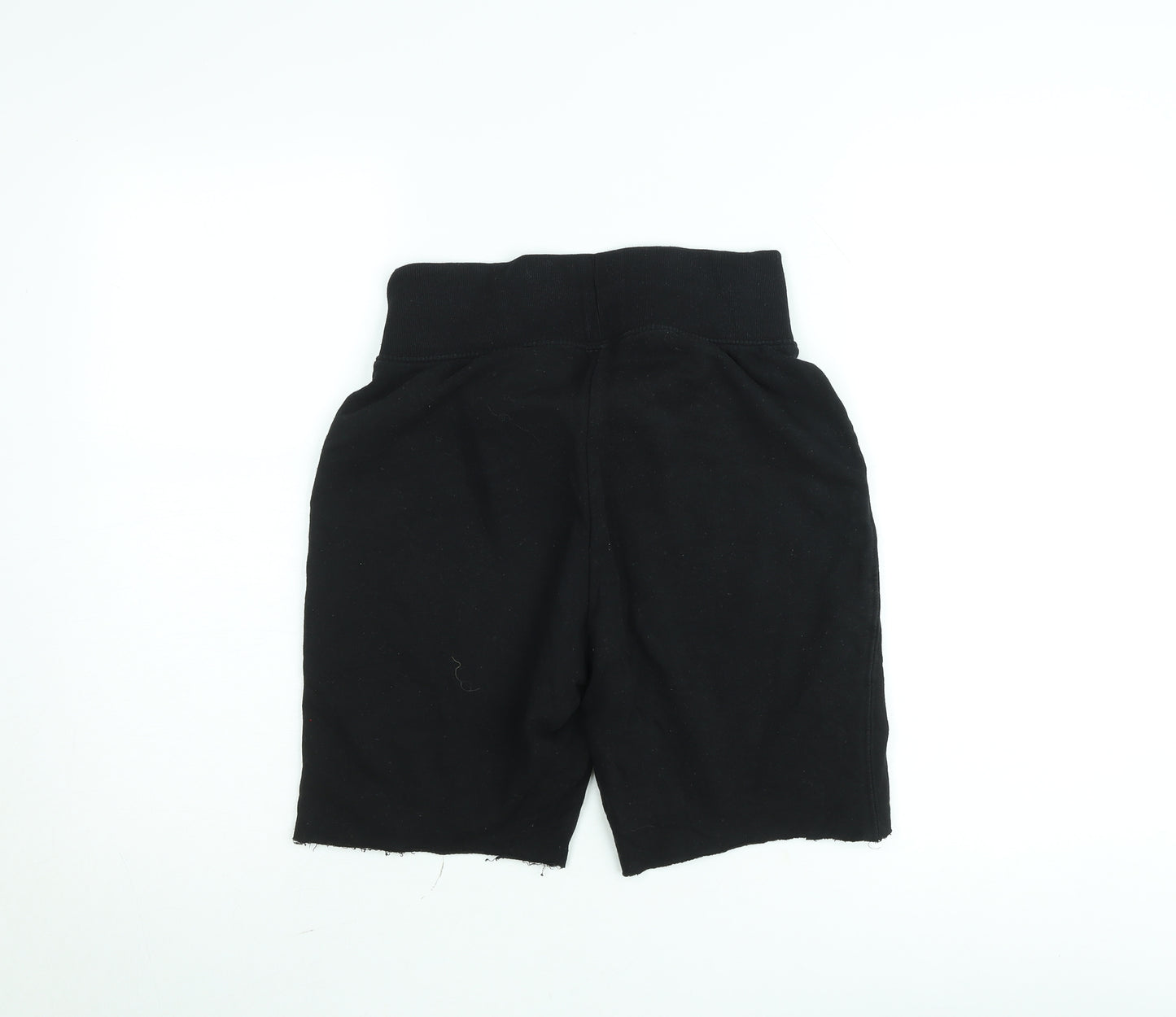 H&M Women Black Biker Shorts Size S Cotton Blend High Waist