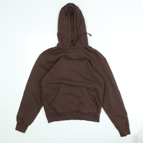 Monki Women's Brown Pullover Hoodie XXS Cotton Blend Casual