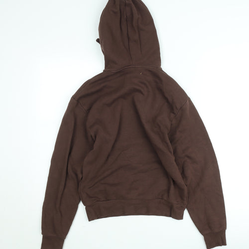 Monki Women's Brown Pullover Hoodie XXS Cotton Blend Casual