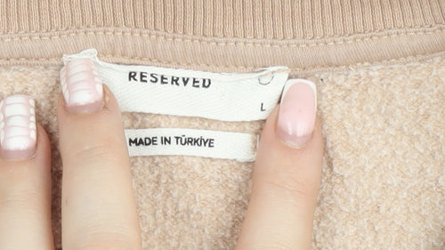 Reserved Women’s Beige Crochet Panel Pullover Sweatshirt L