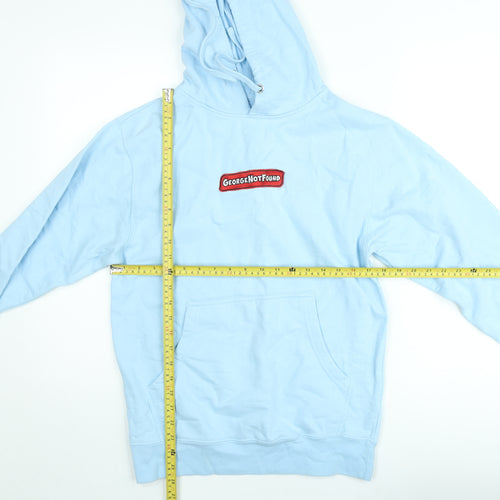 GeorgeNotFound Light Blue Women's Hoodie Small Pullover Cotton Blend