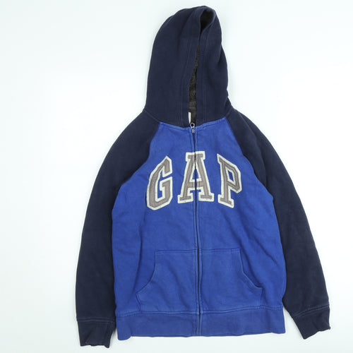 GAP Kids Boys Blue Fleece Lined Full Zip Hoodie Jacket Size 16 Years