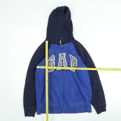 GAP Kids Boys Blue Fleece Lined Full Zip Hoodie Jacket Size 16 Years