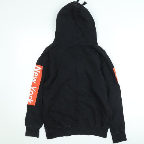 Popular Apparel Men's Black New York Hoodie Size S Pullover Fleece
