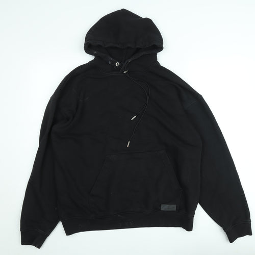 Couture Men’s Black Pullover Hoodie Size L Cotton Logo Sweatshirt