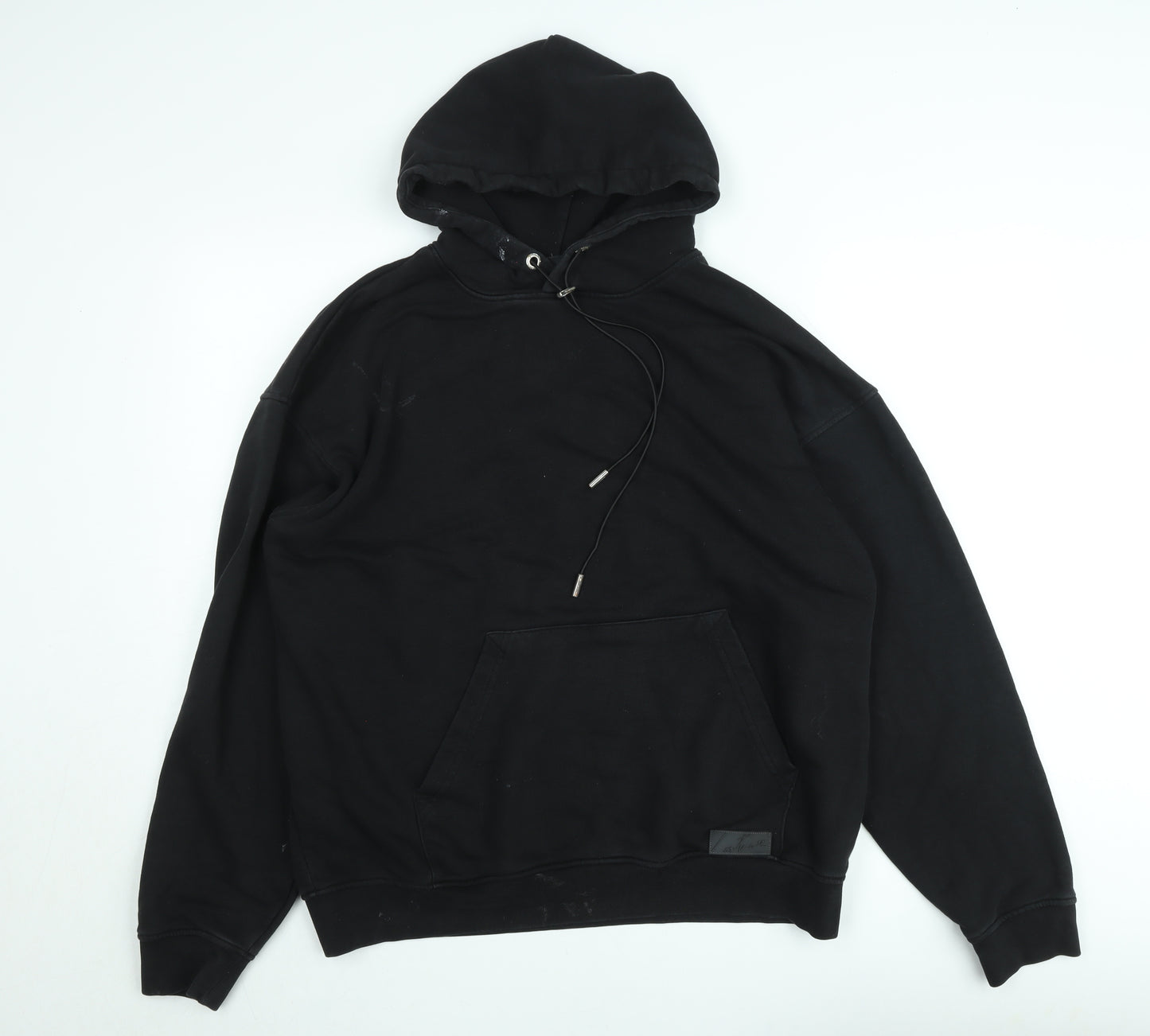 Couture Men’s Black Pullover Hoodie Size L Cotton Logo Sweatshirt