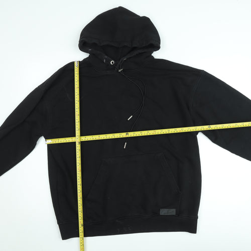Couture Men’s Black Pullover Hoodie Size L Cotton Logo Sweatshirt