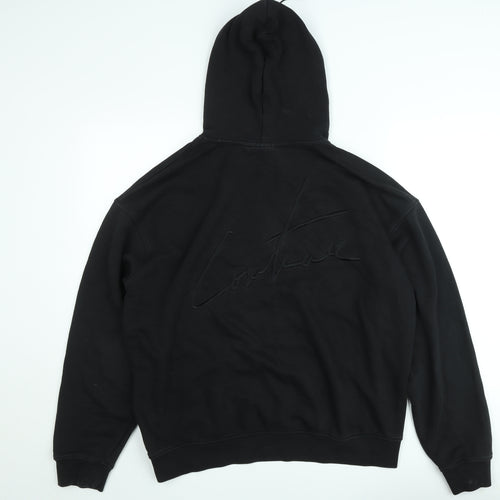 Couture Men’s Black Pullover Hoodie Size L Cotton Logo Sweatshirt