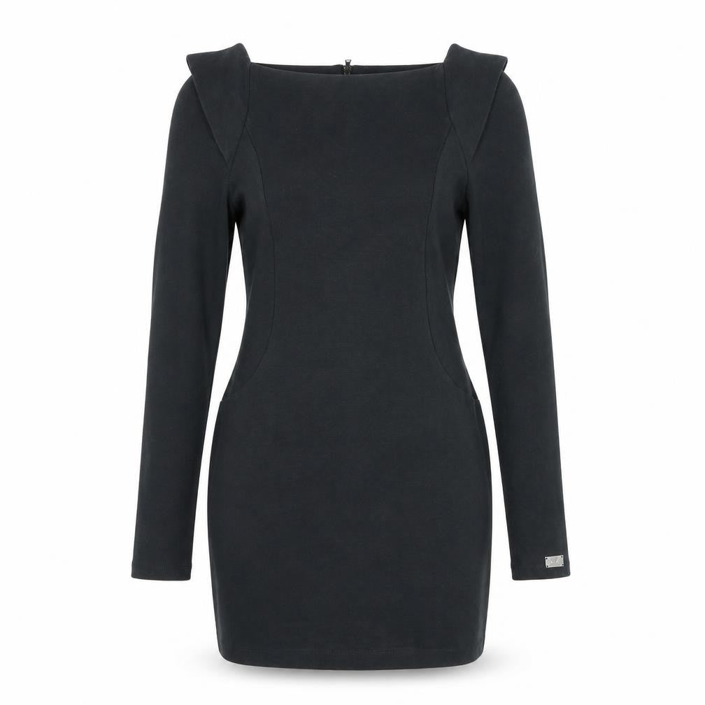 Gaudi Womens Black Bodycon Short Dress Size M Long Sleeve Formal