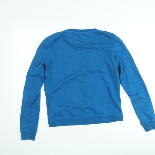 Converse Boys Blue Pullover Sweatshirt M Crew Neck Long Sleeve Logo Cotton