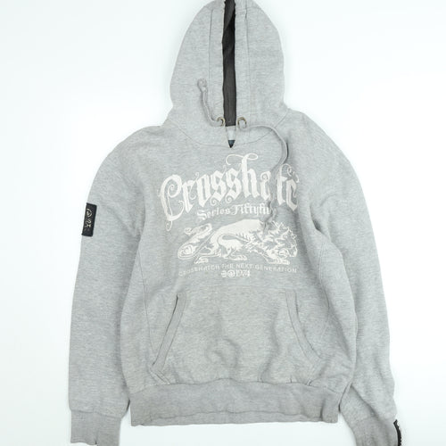 Crosshatch Grey Graphic Pullover Hoodie Womens Large