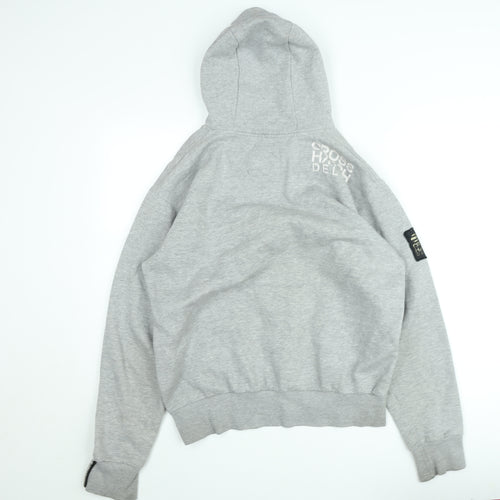 Crosshatch Grey Graphic Pullover Hoodie Womens Large