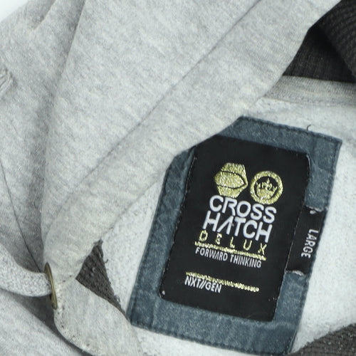 Crosshatch Grey Graphic Pullover Hoodie Womens Large