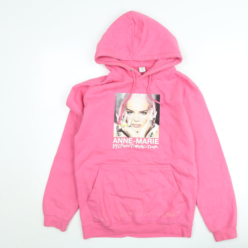 Just Hoods Women’s Pink Pullover Hoodie Anne-Marie Tour Small