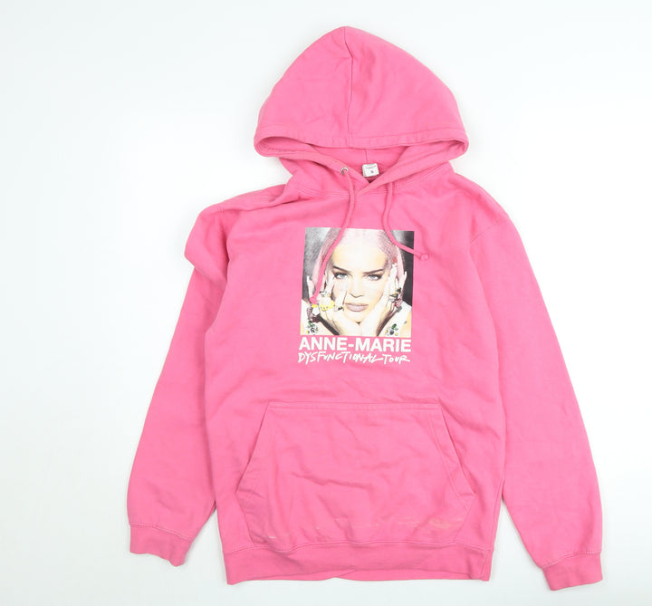 Just Hoods Women’s Pink Pullover Hoodie Anne-Marie Tour Small