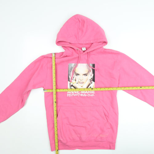 Just Hoods Women’s Pink Pullover Hoodie Anne-Marie Tour Small