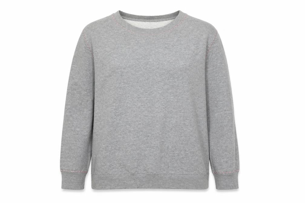 Front view of French Connection Women Grey XL Cotton Crew Neck Sweatshirt
