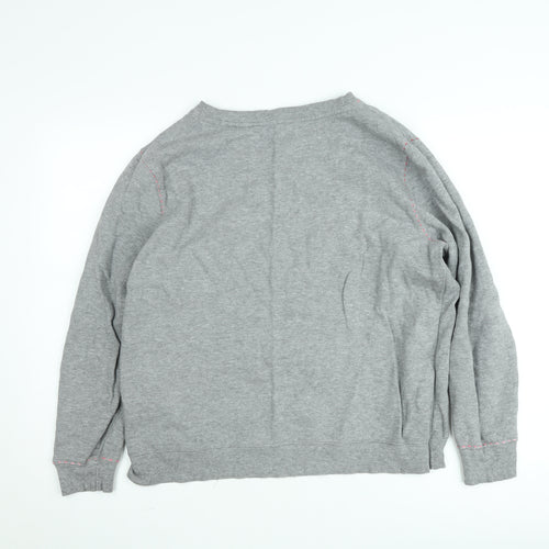 French Connection Women Grey XL Cotton Crew Neck Sweatshirt