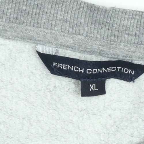 French Connection Women Grey XL Cotton Crew Neck Sweatshirt