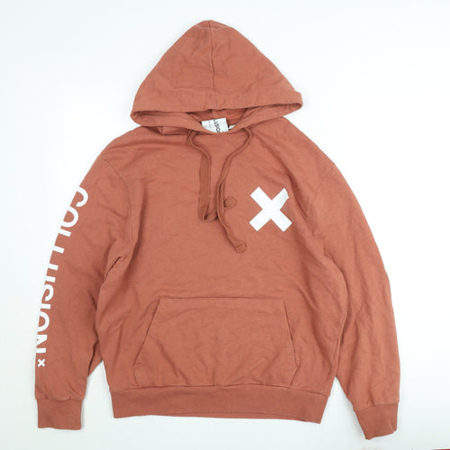Collusion Women’s Brown Pullover Hoodie S Hooded Casual Sweatshirt