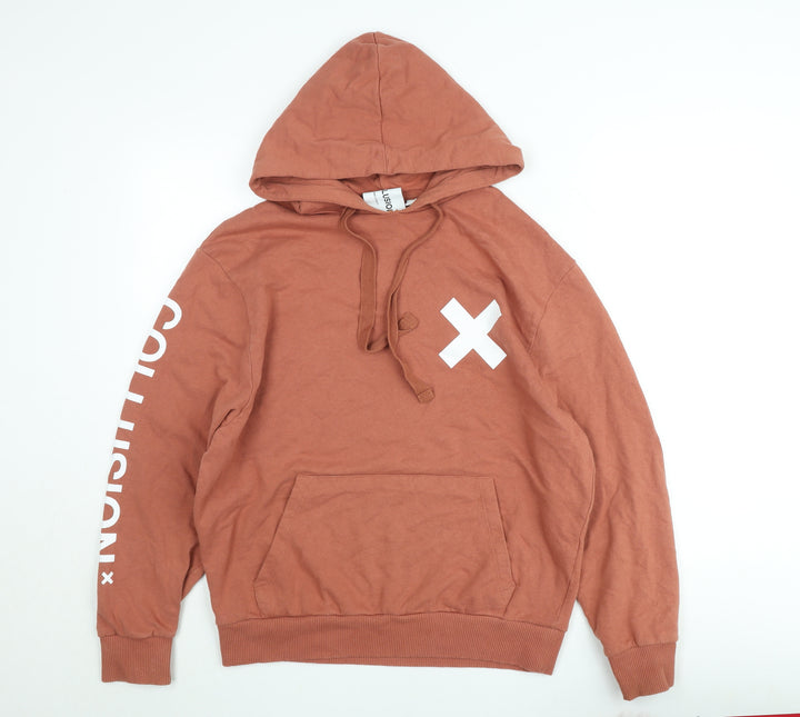 Collusion Women’s Brown Pullover Hoodie S Hooded Casual Sweatshirt