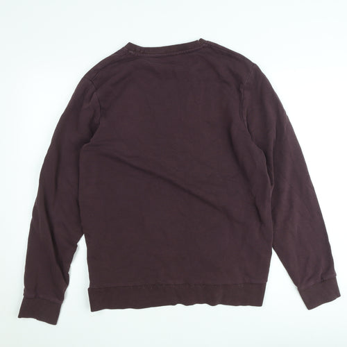 Jack & Jones Men’s Brown Pullover Sweatshirt Size M Crew Neck Core Logo