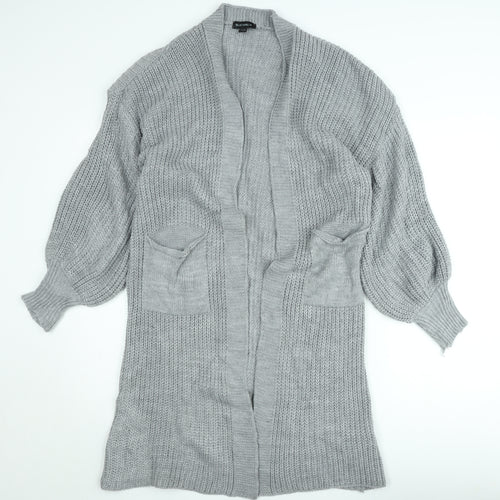 Blue Vanilla Women's Grey Chunky Knit Open Cardigan S/M
