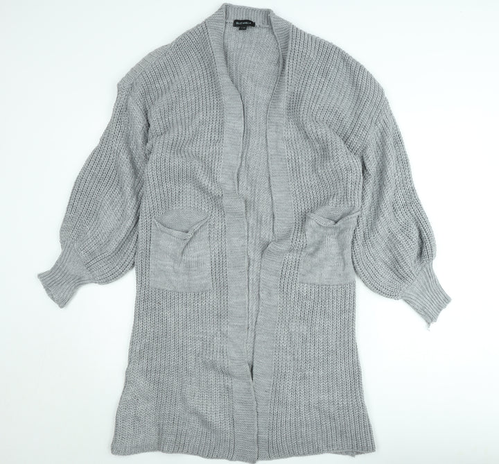 Blue Vanilla Women's Grey Chunky Knit Open Cardigan S/M