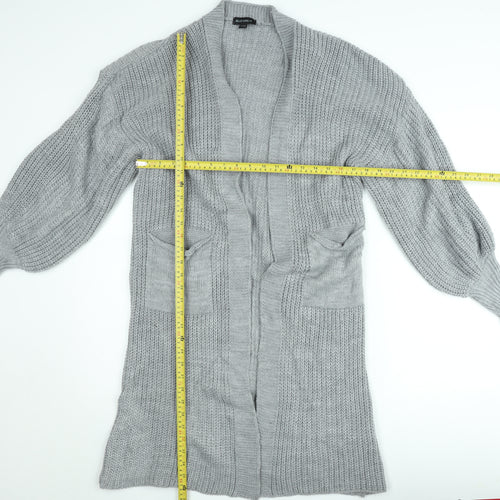 Blue Vanilla Women's Grey Chunky Knit Open Cardigan S/M