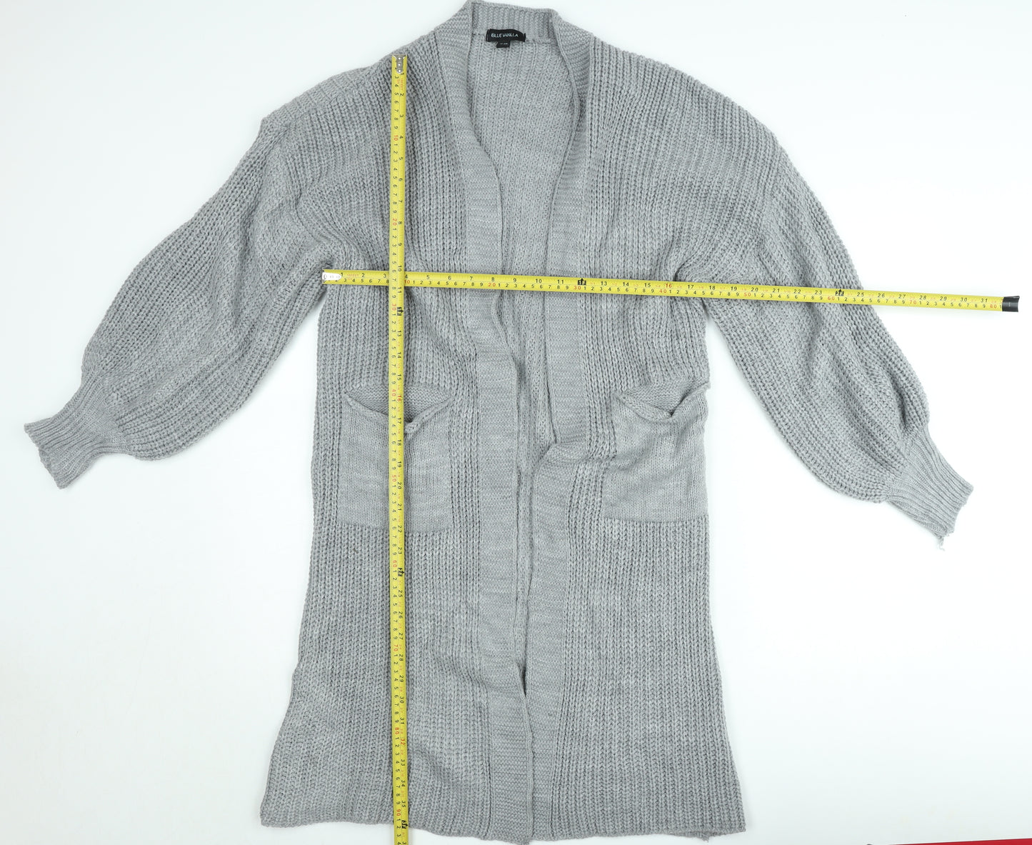 Blue Vanilla Women's Grey Chunky Knit Open Cardigan S/M