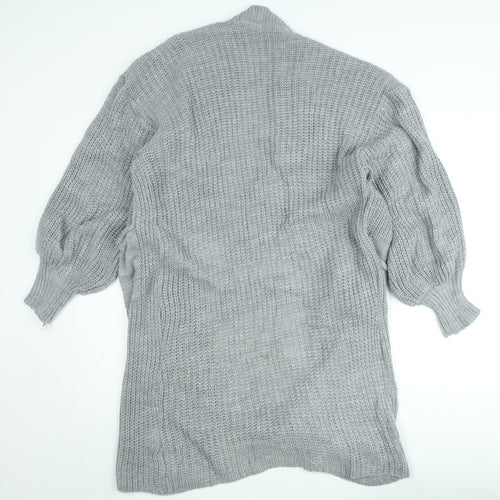 Blue Vanilla Women's Grey Chunky Knit Open Cardigan S/M