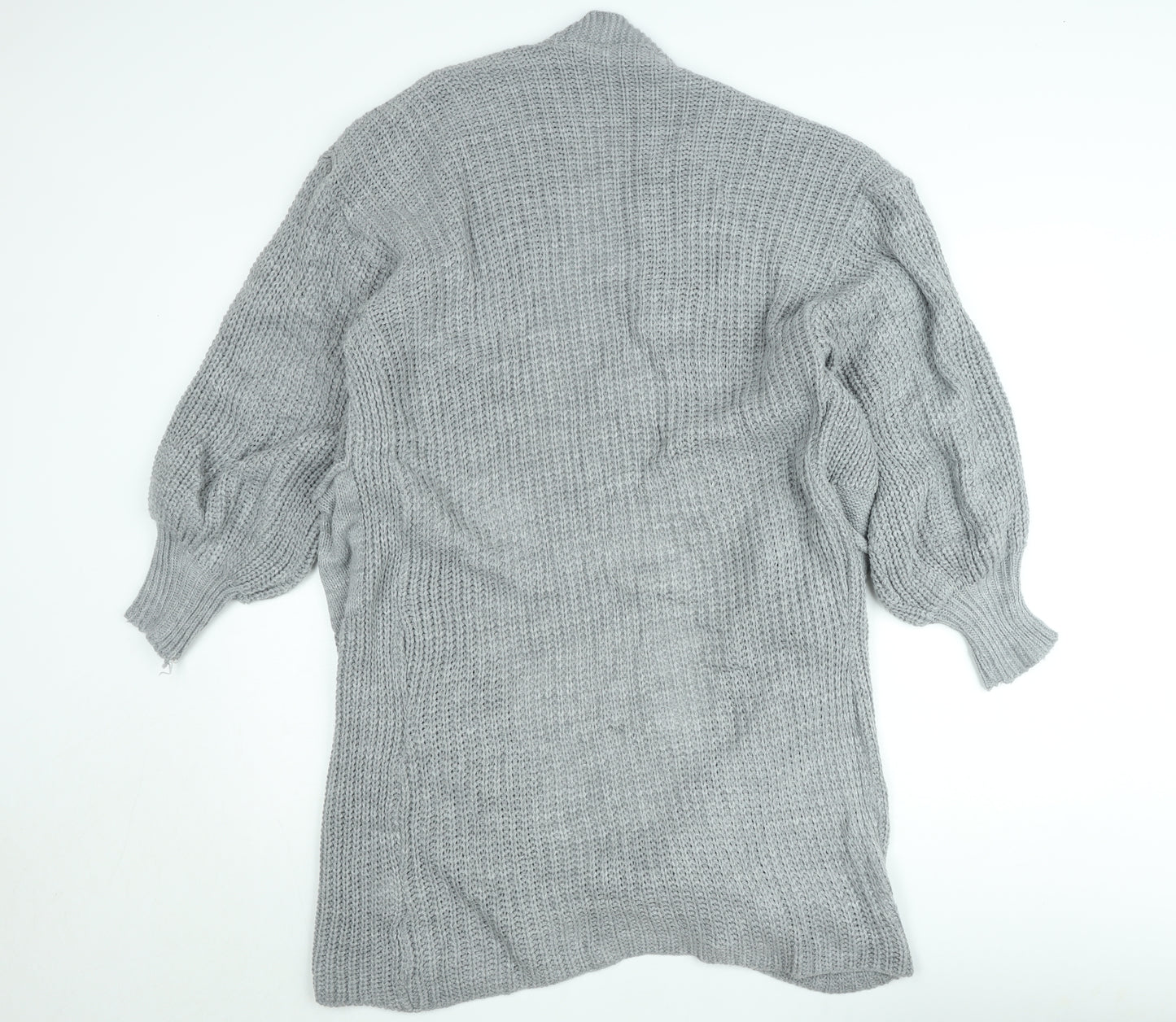 Blue Vanilla Women's Grey Chunky Knit Open Cardigan S/M