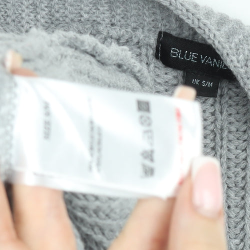 Blue Vanilla Women's Grey Chunky Knit Open Cardigan S/M
