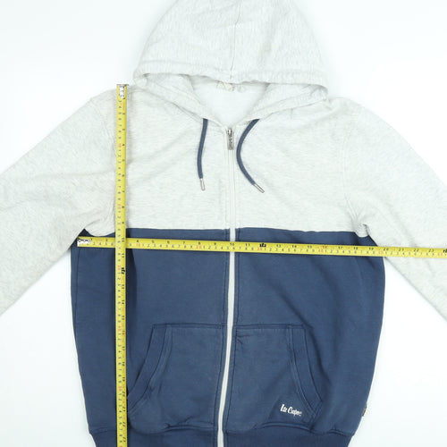 Lee Cooper Men's Grey & Navy Full Zip Hoodie Size M