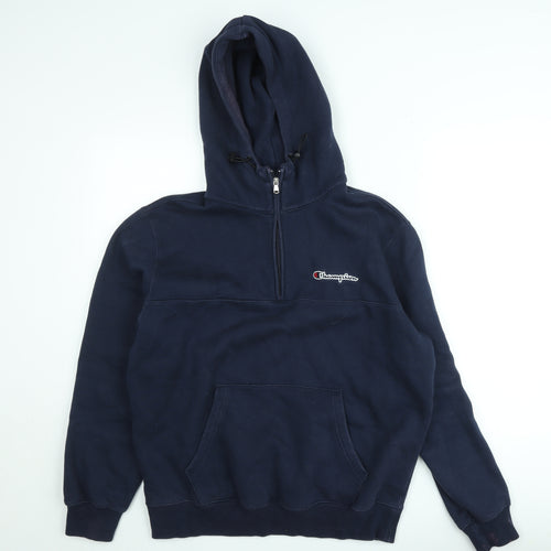 Champion Men’s Blue 1/2 Zip Hoodie Fleece Large Regular Fit