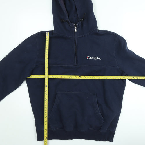 Champion Men’s Blue 1/2 Zip Hoodie Fleece Large Regular Fit