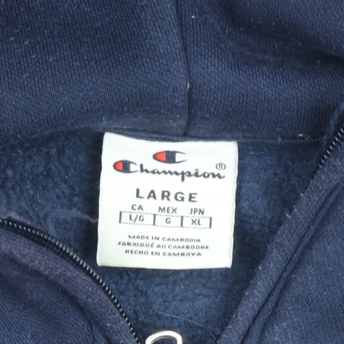 Champion Men’s Blue 1/2 Zip Hoodie Fleece Large Regular Fit