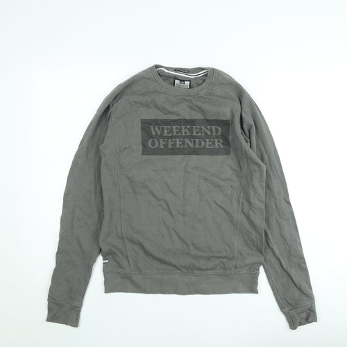 Weekend Offender Men's Grey XS Logo Crew Neck Sweatshirt
