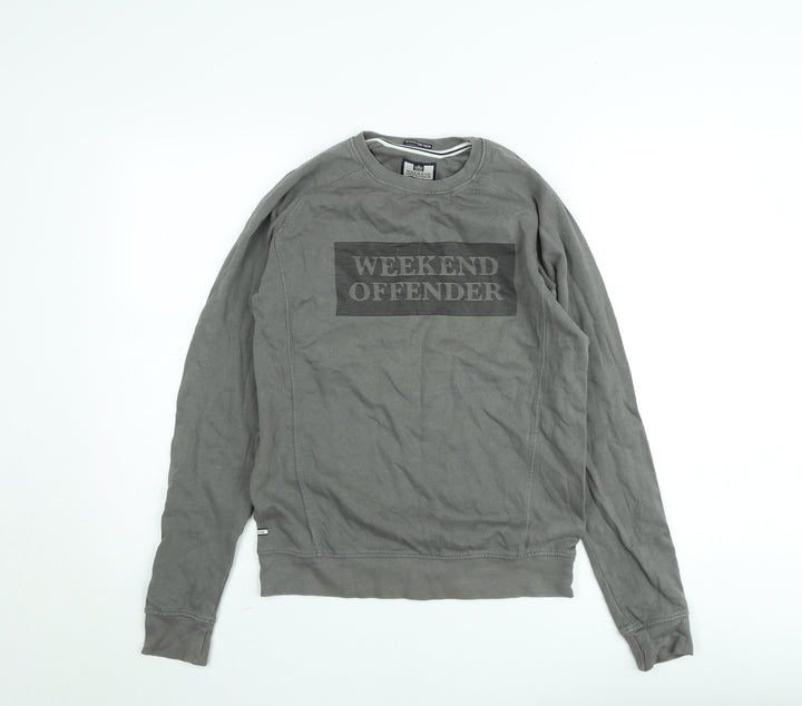 Weekend Offender Men's Grey XS Logo Crew Neck Sweatshirt