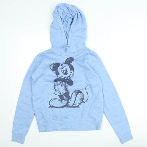 Disney Women's Blue 2XS Pullover Hoodie Mickey Mouse Graphic