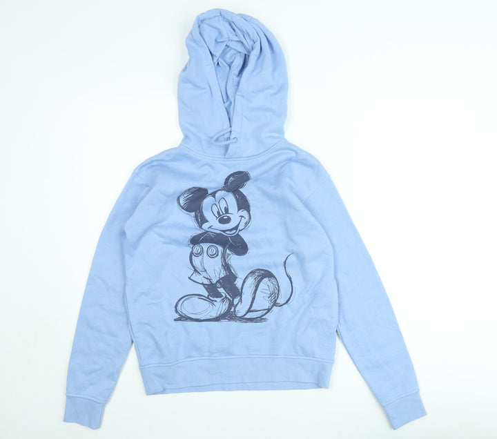 Disney Women's Blue 2XS Pullover Hoodie Mickey Mouse Graphic