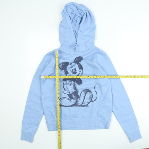 Disney Women's Blue 2XS Pullover Hoodie Mickey Mouse Graphic